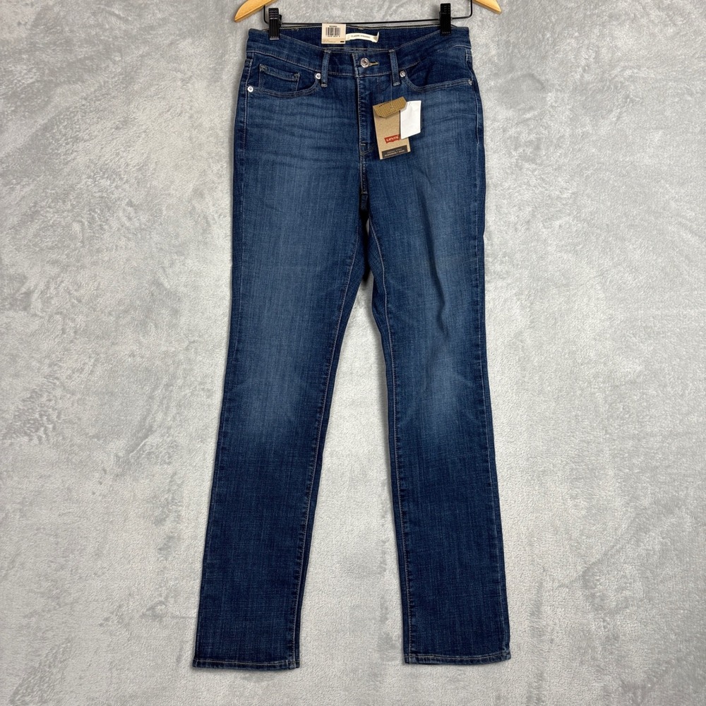 Levis‎ Classic Straight Jeans Womens Long W26 Dark Wash Mid Rise  Western Boho